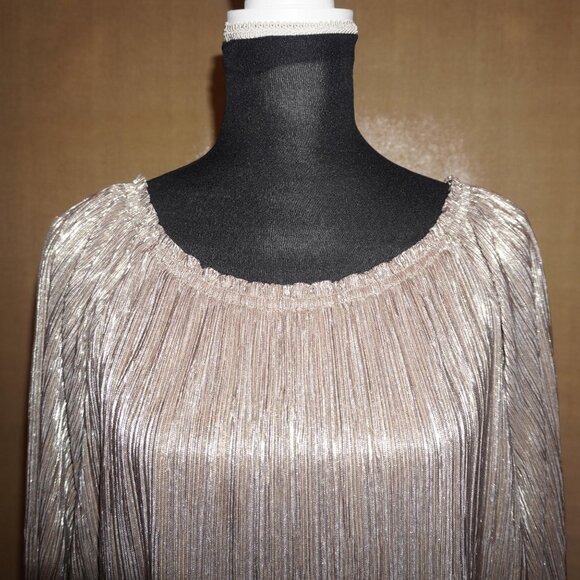 Ruby Rd. 1X Gold/Silver On/Off the Shoulder Tunic Blouse - Picture 2 of 4